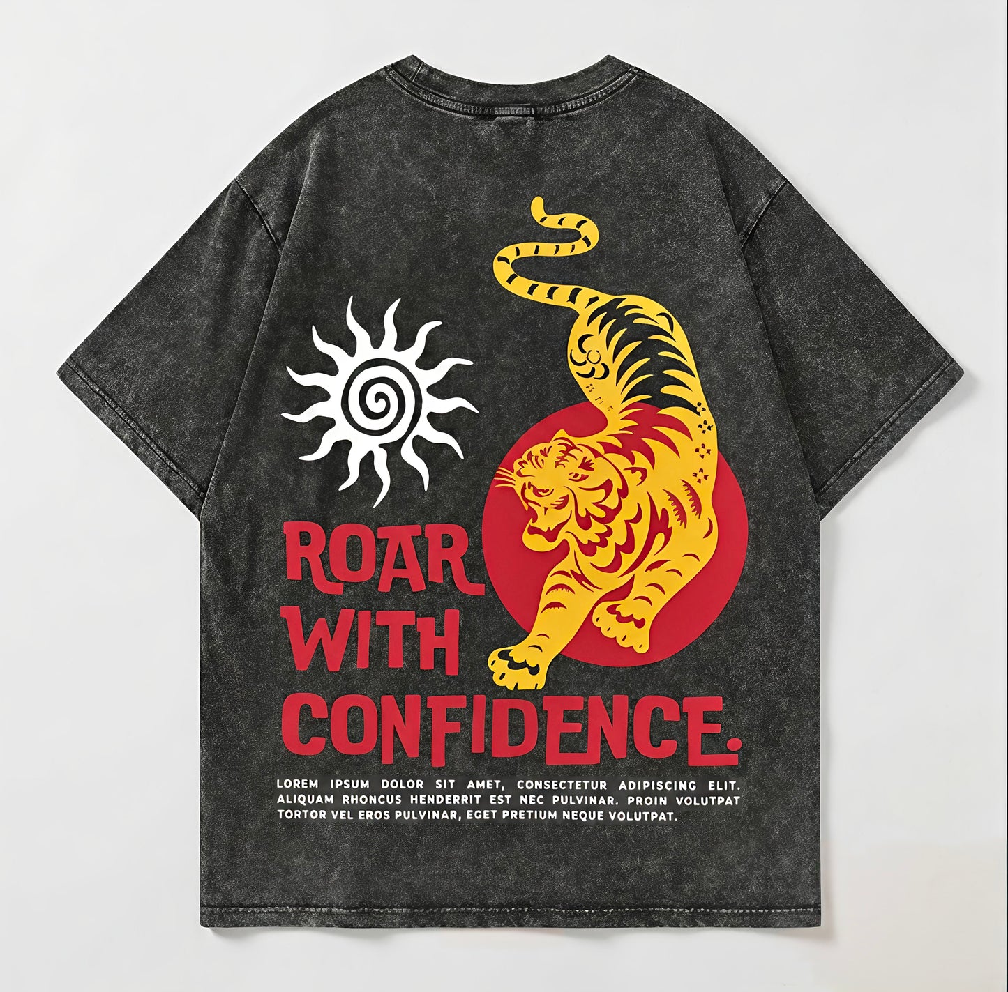 “Roar With Confidence” Acid Wash T-Shirt