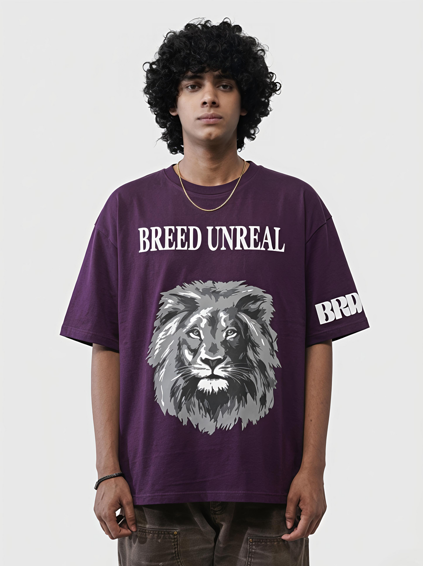 The Ultra Purple Majestic Lion Oversize T-Shirt