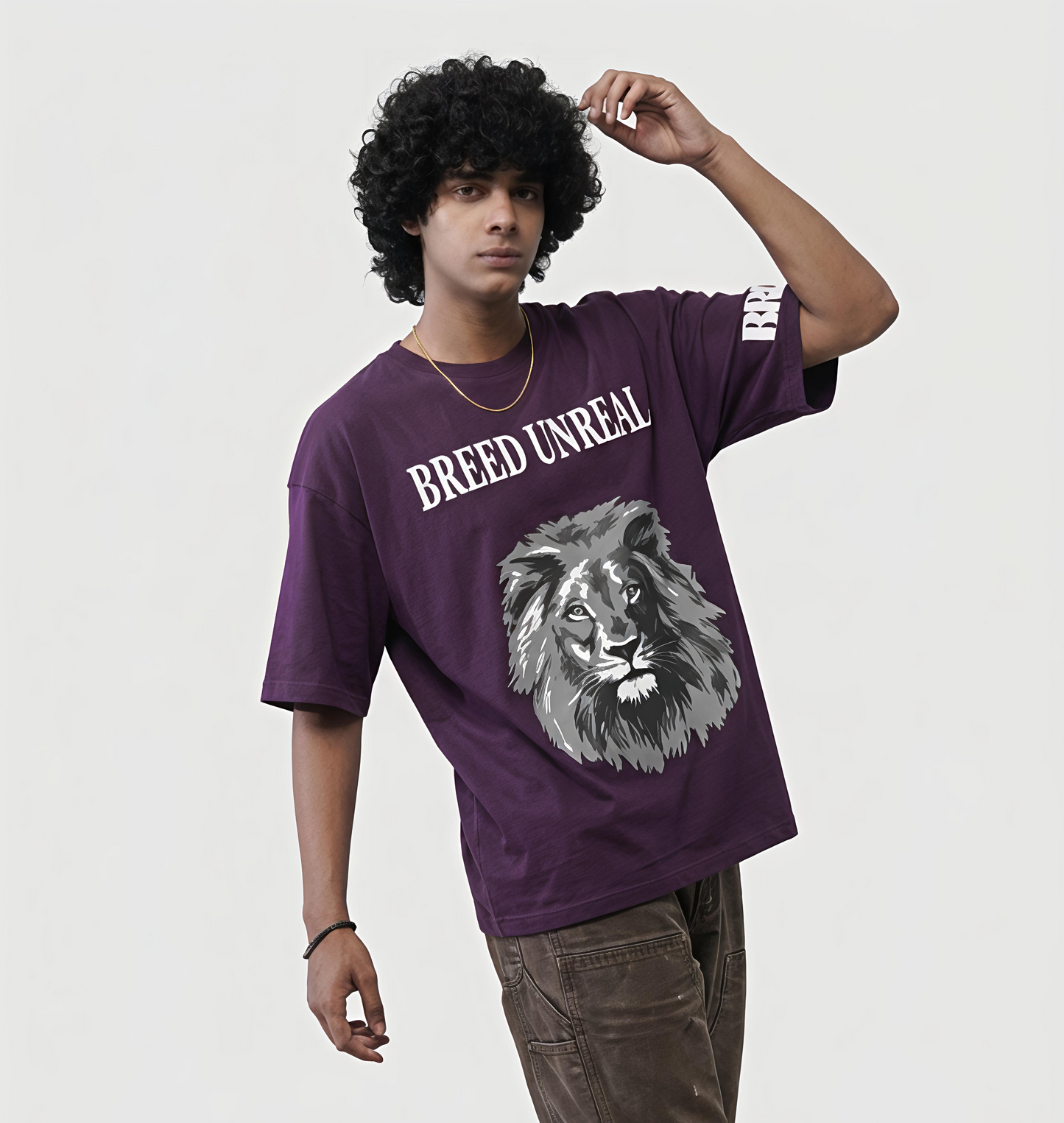 The Ultra Purple Majestic Lion Oversize T-Shirt